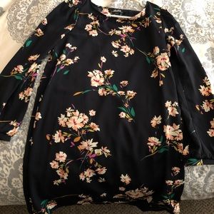 Lulus black floral dress